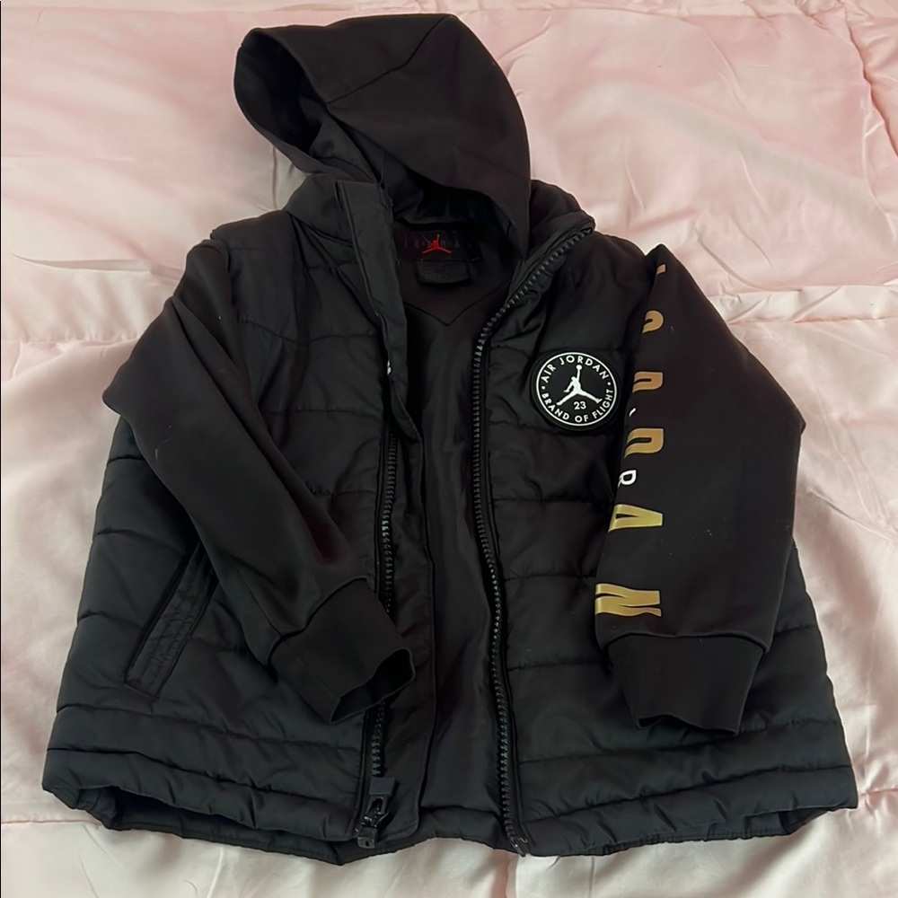 Kids Black and Gold Hooded Jacket